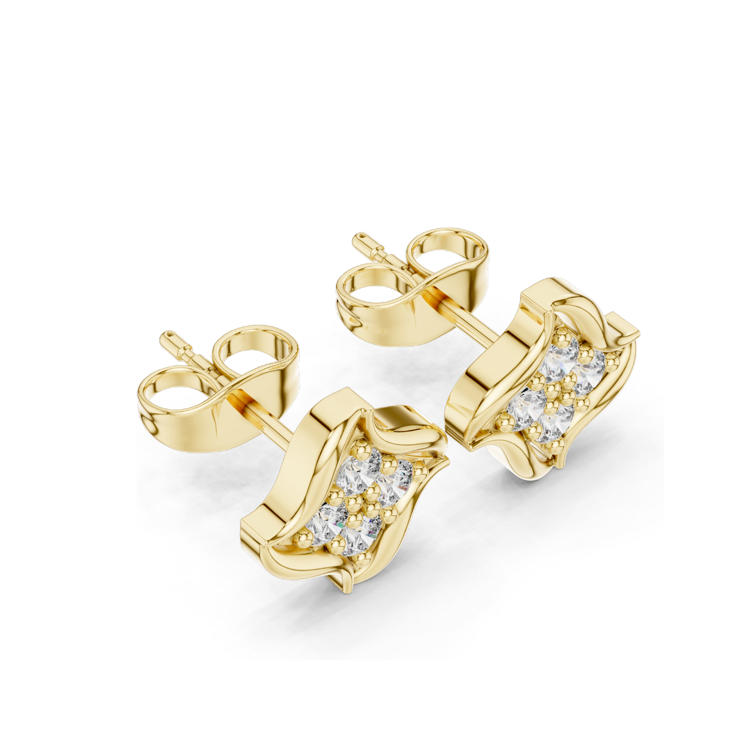 3.51 CT Lab Diamond Star Cluster Stud Earrings | VVS-VS EF Clarity | 18KT, 14KT, 10KT Gold & 925 Silver | Rose, Yellow, White Gold & Moissanite Options