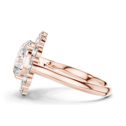 6.58 CT Round Brilliant Lab Diamond Halo Ring for Women | VVS-VS EF Clarity | 18KT, 14KT, 10KT Gold & 925 Silver | Rose, Yellow, White Gold & Moissanite Options