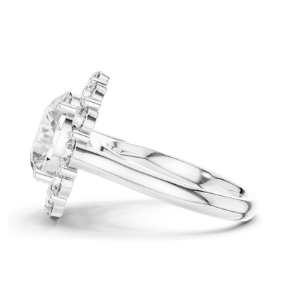 6.58 CT Round Brilliant Lab Diamond Halo Ring for Women | VVS-VS EF Clarity | 18KT, 14KT, 10KT Gold & 925 Silver | Rose, Yellow, White Gold & Moissanite Options