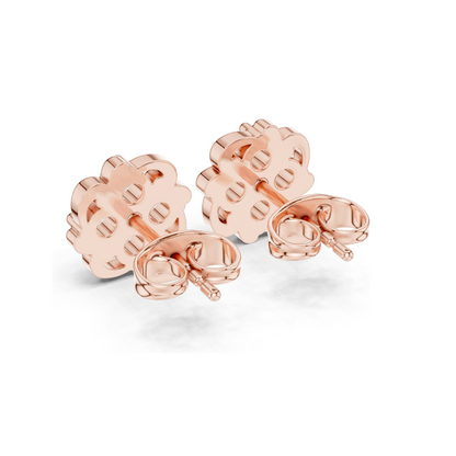 0.384 CT Lab Diamond Floral Stud Earrings | VVS-VS EF CVD Diamonds | 18KT, 14KT, 10KT Gold & 925 Silver | Moissanite Option | Rose, Yellow & White Gold