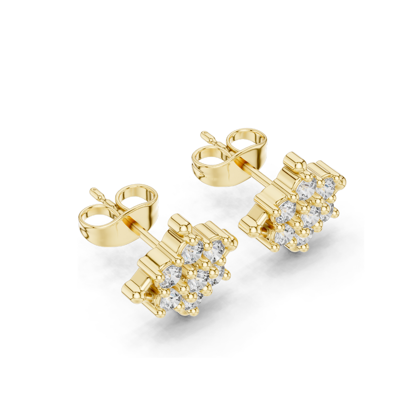 0.49 CT Lab Diamond Cluster Stud Earrings for Women | VVS–VS EF Clarity | 18KT, 14KT, 10KT Gold & 925 Silver | White, Yellow & Rose Gold | Moissanite Option