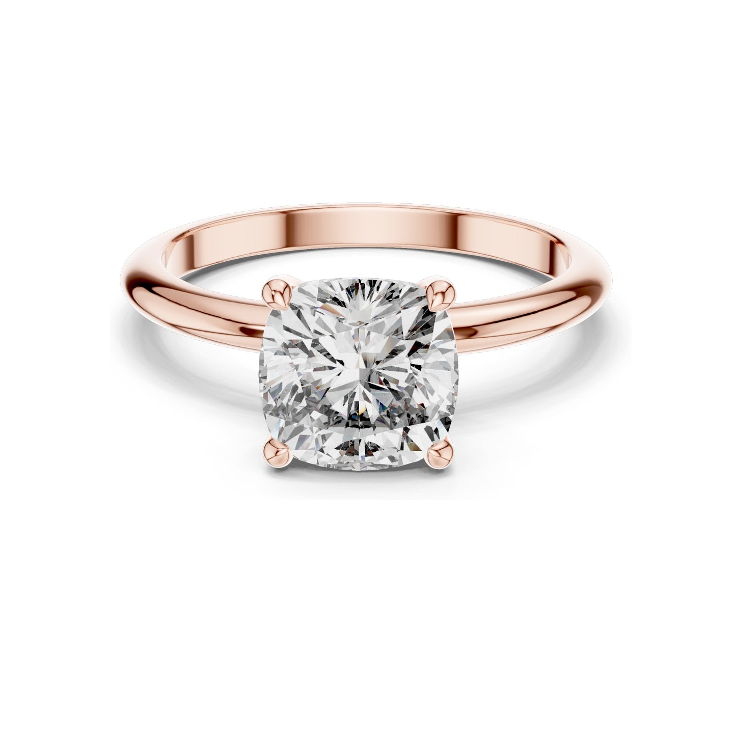 2 CT Cushion Cut Lab Diamond Engagement Ring for Women | VVS-VS EF Clarity | 18KT, 14KT, 10KT Gold & 925 Silver | Rose, Yellow, White Gold & Moissanite Options
