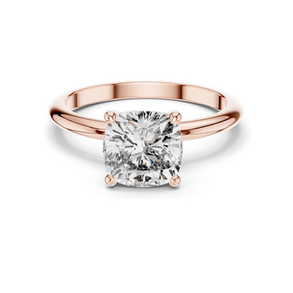 2 CT Cushion Cut Lab Diamond Engagement Ring for Women | VVS-VS EF Clarity | 18KT, 14KT, 10KT Gold & 925 Silver | Rose, Yellow, White Gold & Moissanite Options