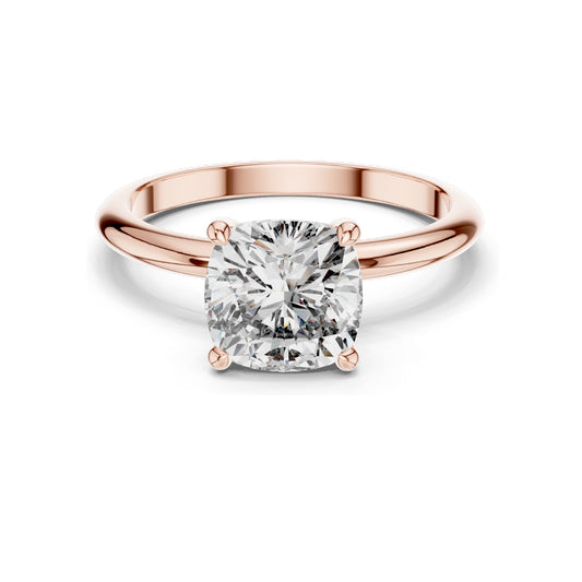 2 CT Cushion Cut Lab Diamond Engagement Ring for Women | VVS-VS EF Clarity | 18KT, 14KT, 10KT Gold & 925 Silver | Rose, Yellow, White Gold & Moissanite Options