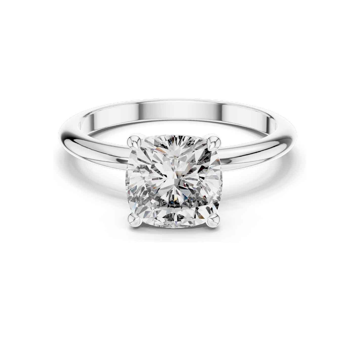 2 CT Cushion Cut Lab Diamond Engagement Ring for Women | VVS-VS EF Clarity | 18KT, 14KT, 10KT Gold & 925 Silver | Rose, Yellow, White Gold & Moissanite Options