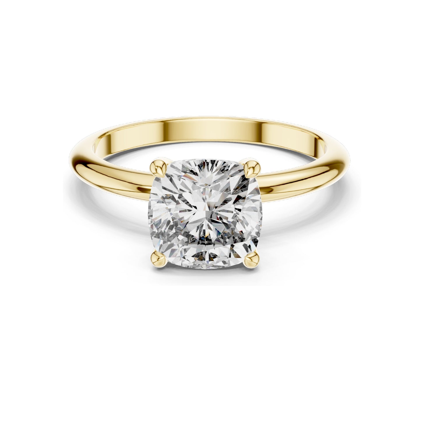 2 CT Cushion Cut Lab Diamond Engagement Ring for Women | VVS-VS EF Clarity | 18KT, 14KT, 10KT Gold & 925 Silver | Rose, Yellow, White Gold & Moissanite Options