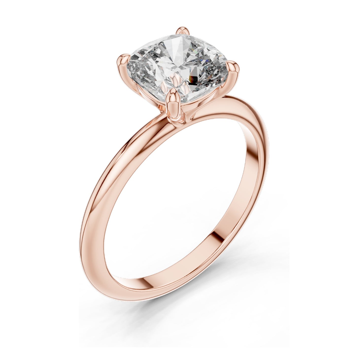 2 CT Cushion Cut Lab Diamond Engagement Ring for Women | VVS-VS EF Clarity | 18KT, 14KT, 10KT Gold & 925 Silver | Rose, Yellow, White Gold & Moissanite Options