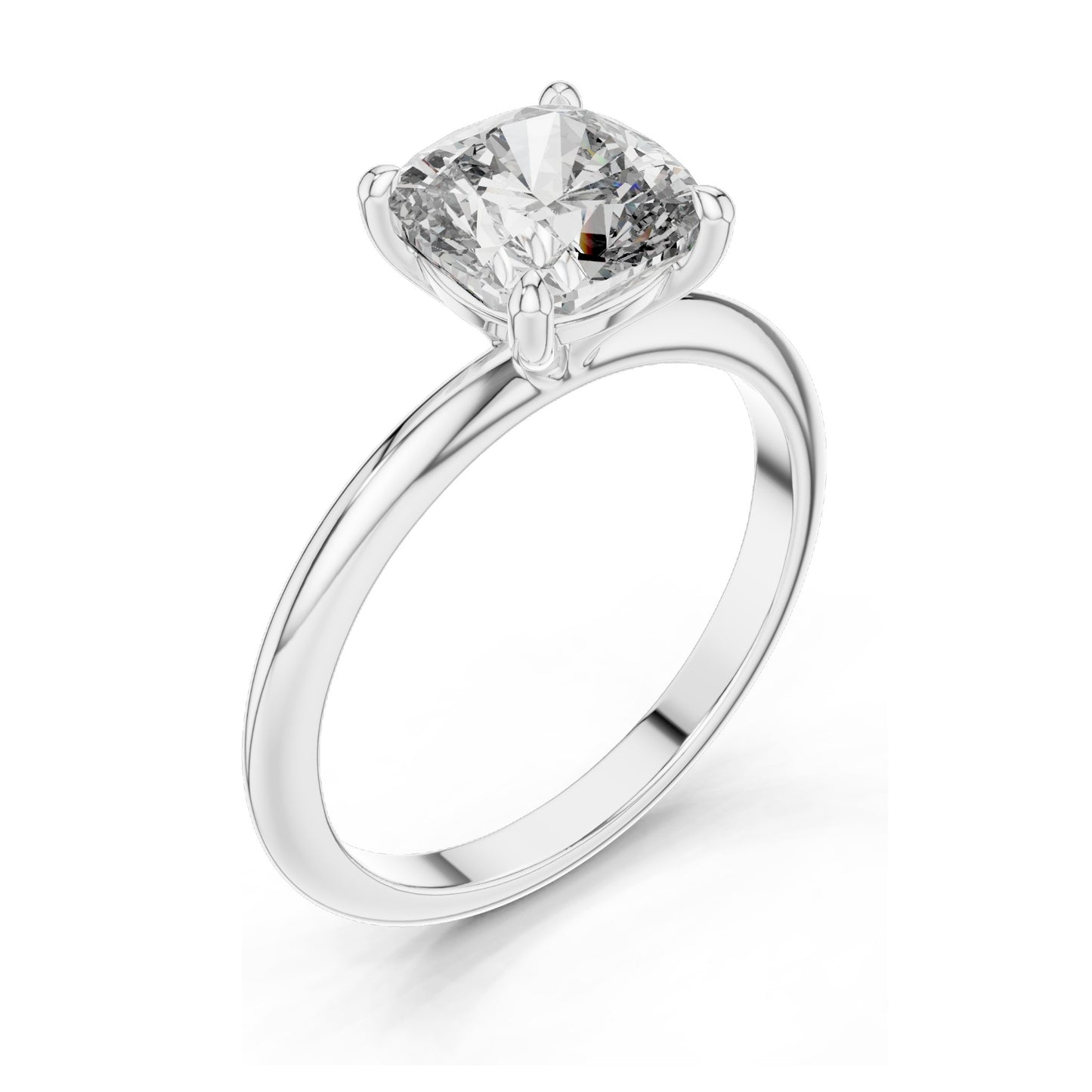 2 CT Cushion Cut Lab Diamond Engagement Ring for Women | VVS-VS EF Clarity | 18KT, 14KT, 10KT Gold & 925 Silver | Rose, Yellow, White Gold & Moissanite Options