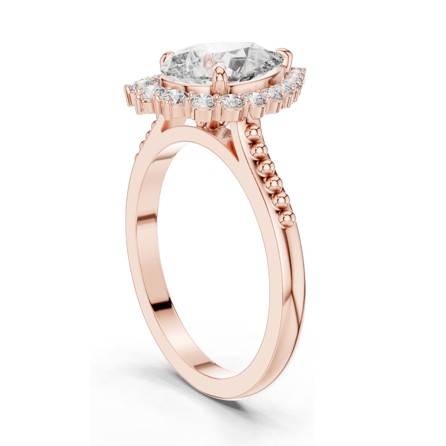 2.14 CT Pear Cut Lab Diamond Halo Engagement Ring for Women | VVS-VS EF Clarity | 18KT, 14KT, 10KT Gold & 925 Silver | Rose, Yellow, White Gold & Moissanite Available