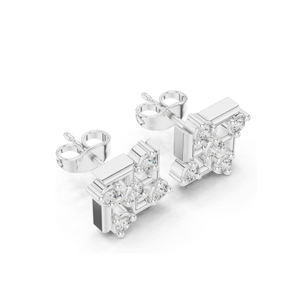 0.35 CT Lab Diamond Earrings in 18KT, 14KT, 10KT Gold & 925 Silver | Moissanite & Lab Diamond Options | White, Yellow & Rose Gold | VVS-VS Clarity, EF Color