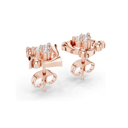 Lab Diamond Stud Earrings | 0.21 CT Total Weight | 18KT, 14KT, 10KT Gold & 925 Silver | Moissanite & Lab Diamond Options | Rose, Yellow, White Gold