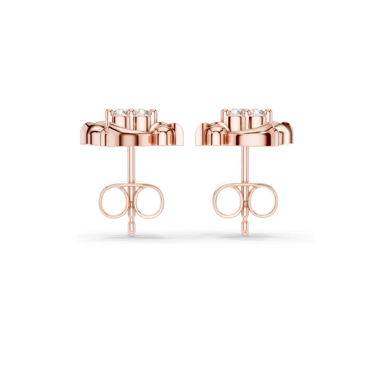 Lab Diamond Stud Earrings | 0.21 CT Total Weight | 18KT, 14KT, 10KT Gold & 925 Silver | Moissanite & Lab Diamond Options | Rose, Yellow, White Gold