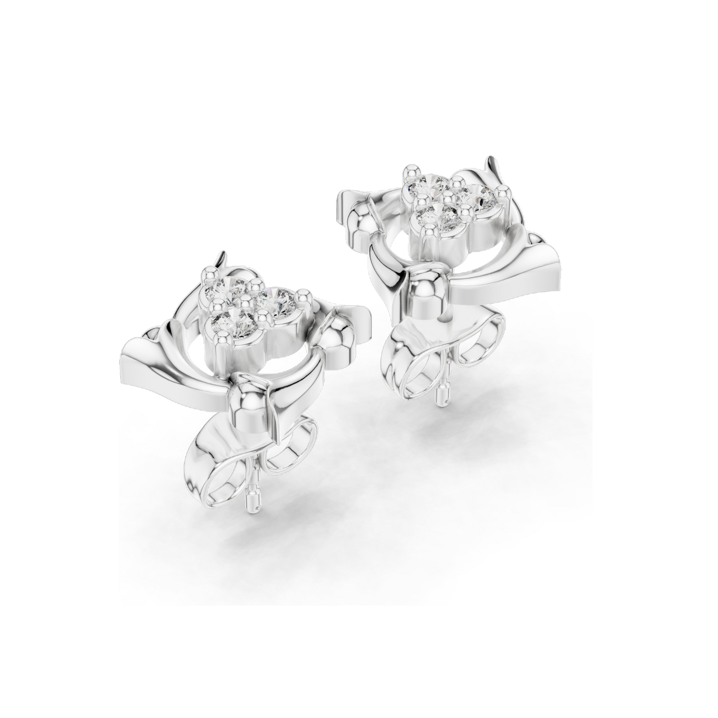 Lab Diamond Stud Earrings | 0.21 CT Total Weight | 18KT, 14KT, 10KT Gold & 925 Silver | Moissanite & Lab Diamond Options | Rose, Yellow, White Gold
