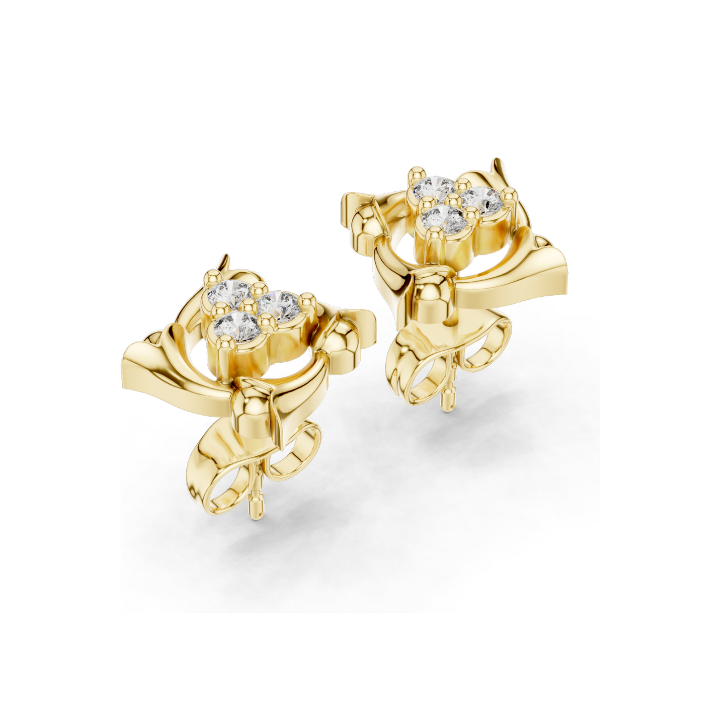 Lab Diamond Stud Earrings | 0.21 CT Total Weight | 18KT, 14KT, 10KT Gold & 925 Silver | Moissanite & Lab Diamond Options | Rose, Yellow, White Gold