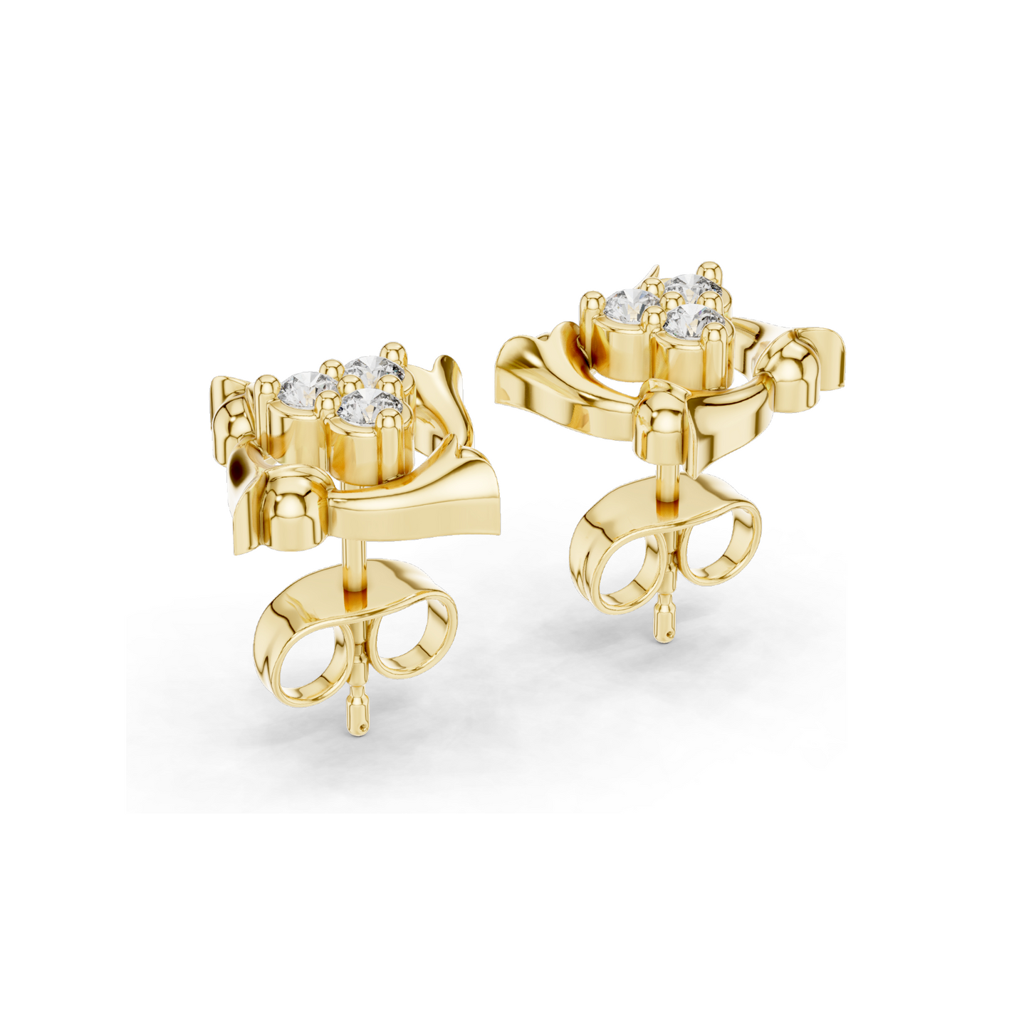 Lab Diamond Stud Earrings | 0.21 CT Total Weight | 18KT, 14KT, 10KT Gold & 925 Silver | Moissanite & Lab Diamond Options | Rose, Yellow, White Gold
