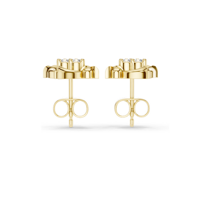 Lab Diamond Stud Earrings | 0.21 CT Total Weight | 18KT, 14KT, 10KT Gold & 925 Silver | Moissanite & Lab Diamond Options | Rose, Yellow, White Gold