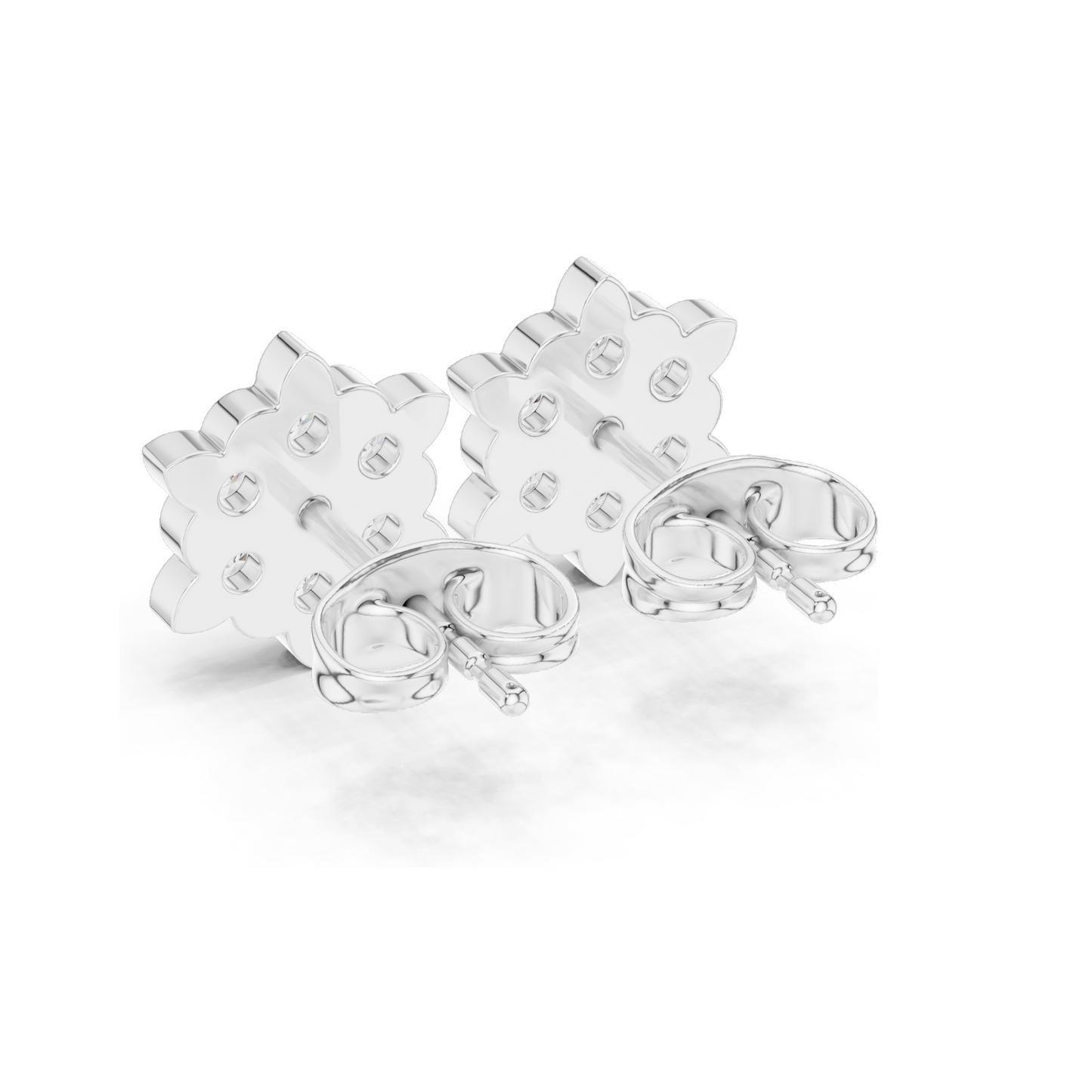 Stunning Diamond Floral Stud Earrings – 0.64 CT Lab Diamonds | VVS-VS EF Clarity | 18KT, 14KT, 10KT Gold & 925 Silver | Rose, Yellow, White Gold & Moissanite Options