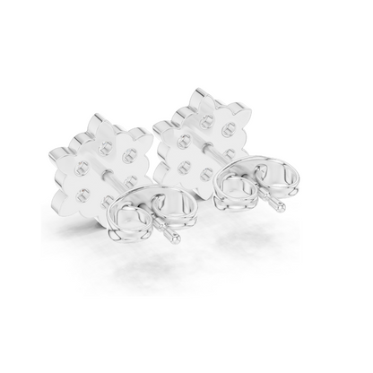 Stunning Diamond Floral Stud Earrings – 0.64 CT Lab Diamonds | VVS-VS EF Clarity | 18KT, 14KT, 10KT Gold & 925 Silver | Rose, Yellow, White Gold & Moissanite Options