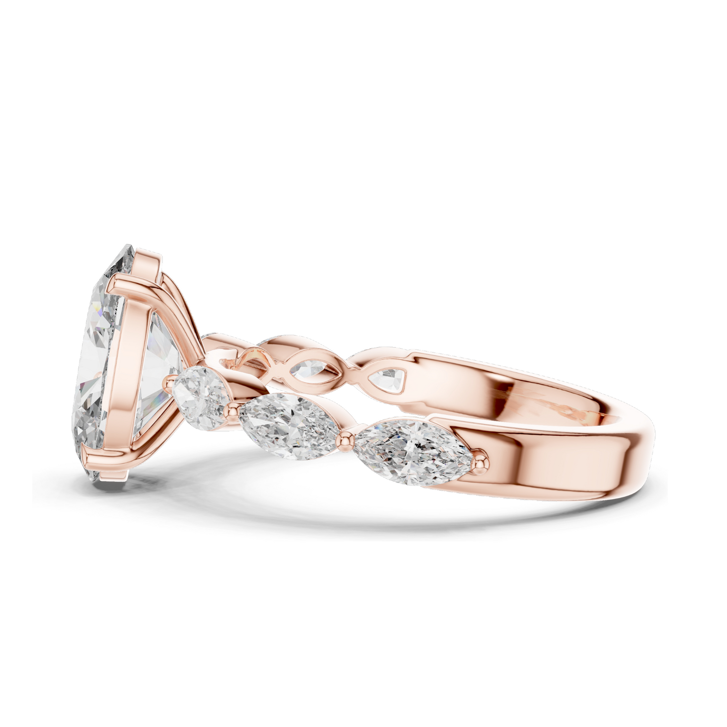 1.0 CT Oval Cut Lab Diamond Cluster Ring for Women | VVS-VS EF Clarity | 18KT, 14KT, 10KT Gold & 925 Silver | Rose, Yellow, White Gold & Moissanite Options