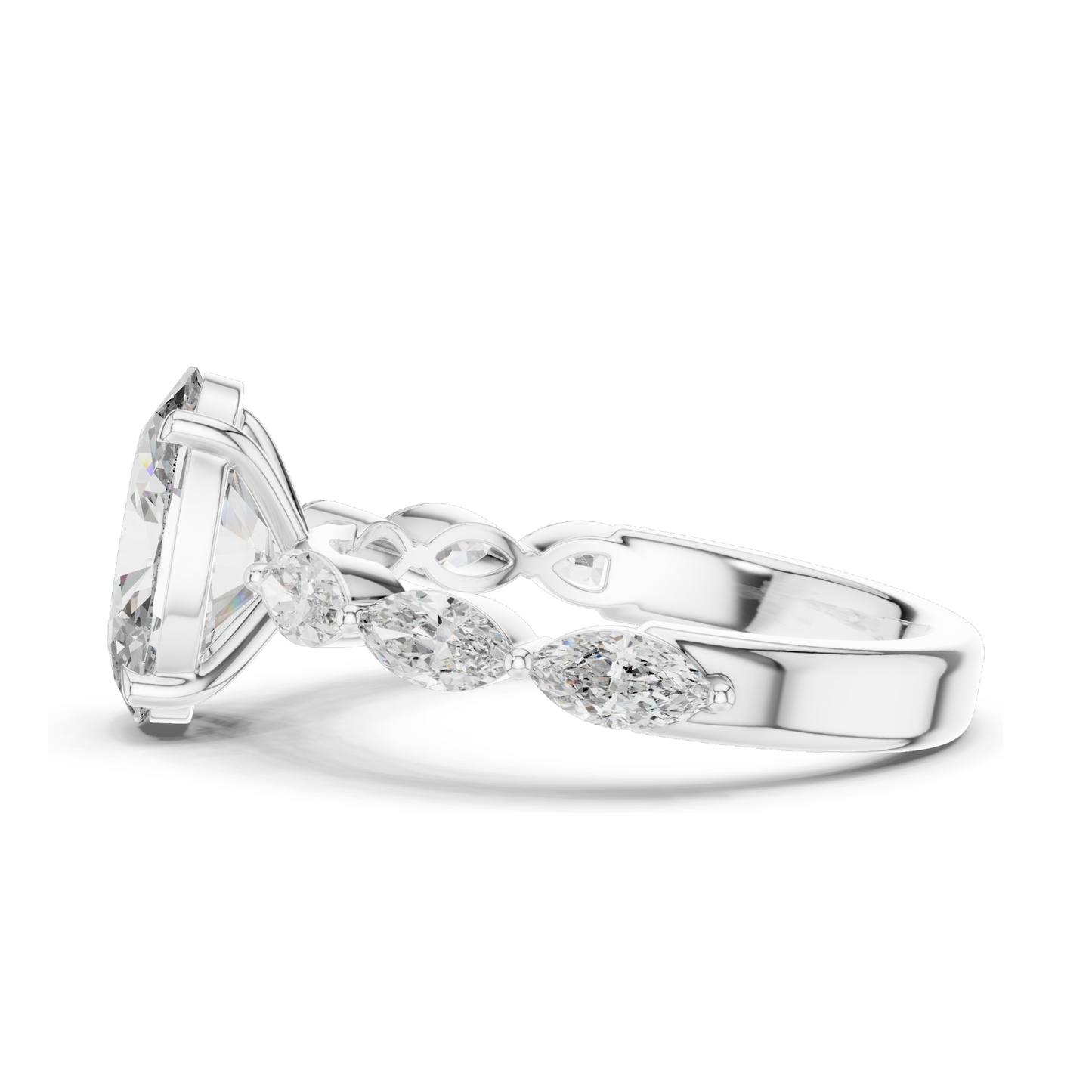 1.0 CT Oval Cut Lab Diamond Cluster Ring for Women | VVS-VS EF Clarity | 18KT, 14KT, 10KT Gold & 925 Silver | Rose, Yellow, White Gold & Moissanite Options
