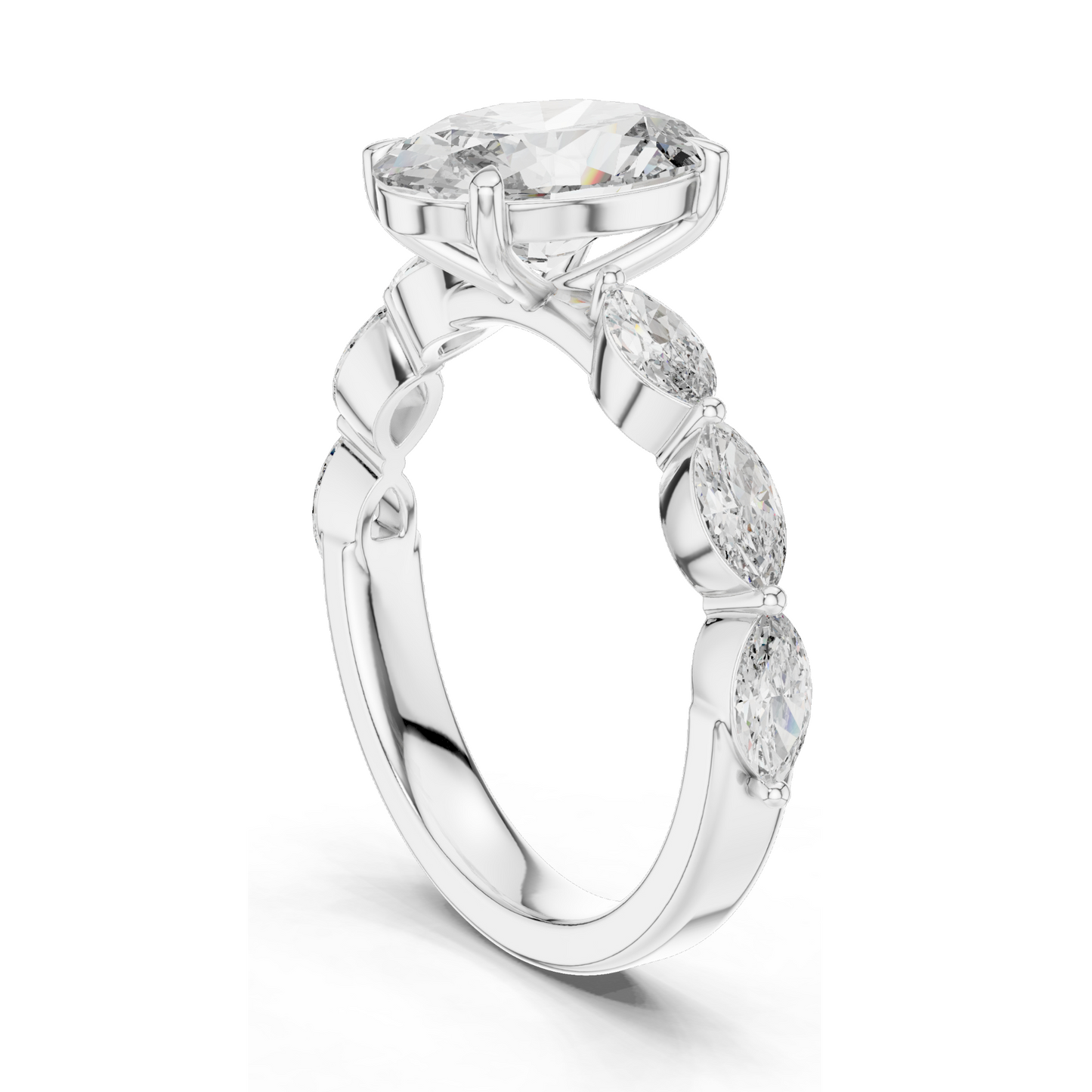 1.0 CT Oval Cut Lab Diamond Cluster Ring for Women | VVS-VS EF Clarity | 18KT, 14KT, 10KT Gold & 925 Silver | Rose, Yellow, White Gold & Moissanite Options