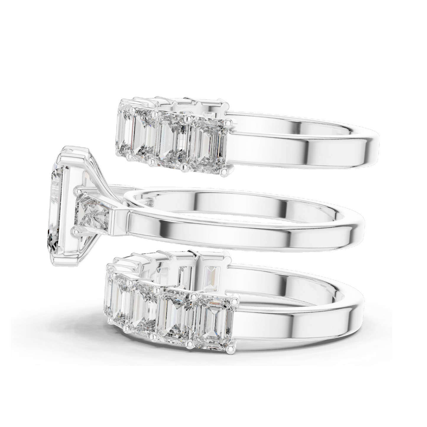 6.24 CT Emerald Cut Lab Diamond Engagement Ring | VVS-VS EF Clarity | 18KT, 14KT, 10KT Gold & 925 Silver | Rose, Yellow, White Gold & Moissanite Options