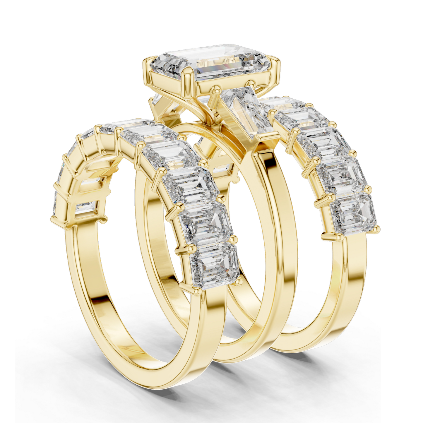 6.24 CT Emerald Cut Lab Diamond Engagement Ring | VVS-VS EF Clarity | 18KT, 14KT, 10KT Gold & 925 Silver | Rose, Yellow, White Gold & Moissanite Options