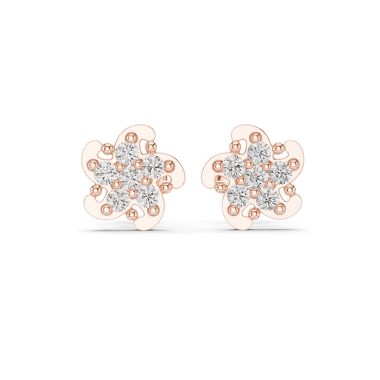 0.49 CT Lab Diamond Flower Stud Earrings for Women | VVS-VS Clarity | 18KT, 14KT, 10KT Gold & 925 Silver | Rose, Yellow, White Gold & Moissanite Options