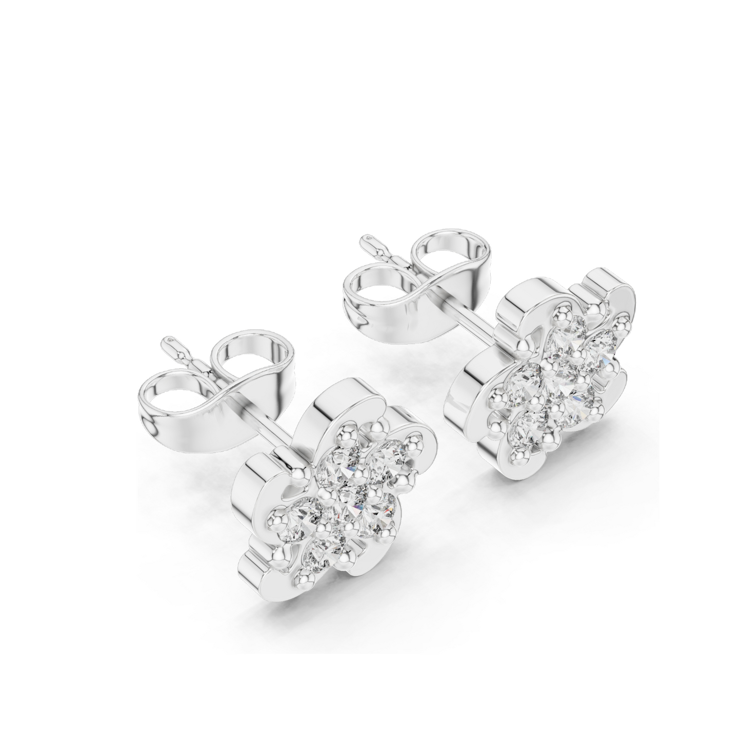 0.49 CT Lab Diamond Flower Stud Earrings for Women | VVS-VS Clarity | 18KT, 14KT, 10KT Gold & 925 Silver | Rose, Yellow, White Gold & Moissanite Options