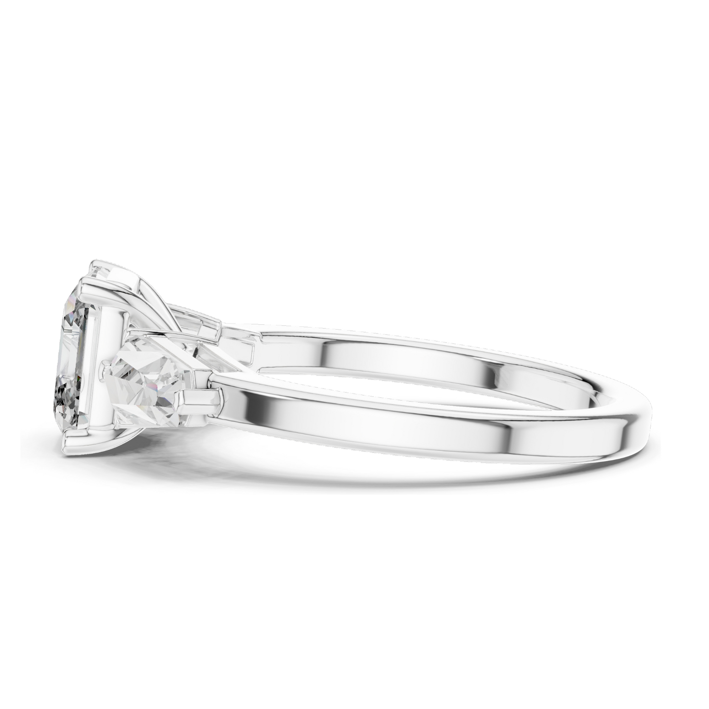 3 CT Asscher Cut Lab Diamond Three-Stone Engagement Ring for Women | VVS-VS EF Clarity | 18KT, 14KT, 10KT Gold & 925 Silver | Rose, Yellow, White Gold & Moissanite Options