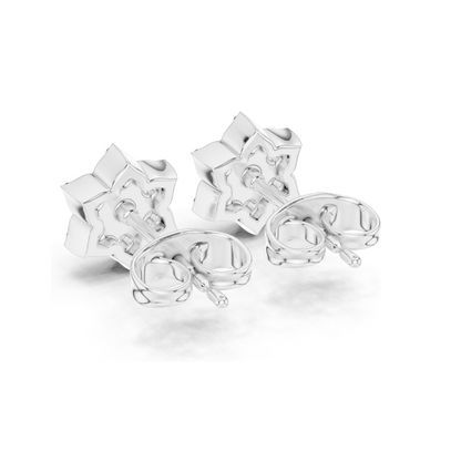 Lab Diamond Floral Stud Earrings | 0.38 CT VVS-VS EF Clarity | 18KT, 14KT, 10KT Gold & 925 Silver | Moissanite & Rose, Yellow, White Gold Options