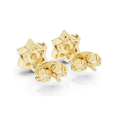 Lab Diamond Floral Stud Earrings | 0.38 CT VVS-VS EF Clarity | 18KT, 14KT, 10KT Gold & 925 Silver | Moissanite & Rose, Yellow, White Gold Options