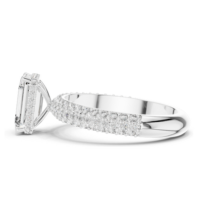 2.8 CT Emerald Cut Lab Diamond Engagement Ring for Women | VVS-VS EF Clarity | 18KT, 14KT, 10KT Gold & 925 Silver | Rose, Yellow, White Gold & Moissanite Options