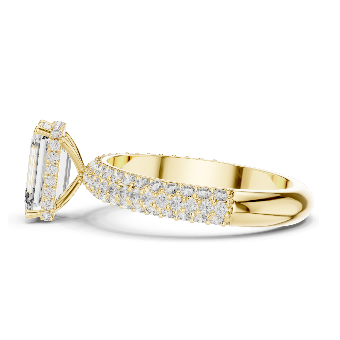 2.8 CT Emerald Cut Lab Diamond Engagement Ring for Women | VVS-VS EF Clarity | 18KT, 14KT, 10KT Gold & 925 Silver | Rose, Yellow, White Gold & Moissanite Options