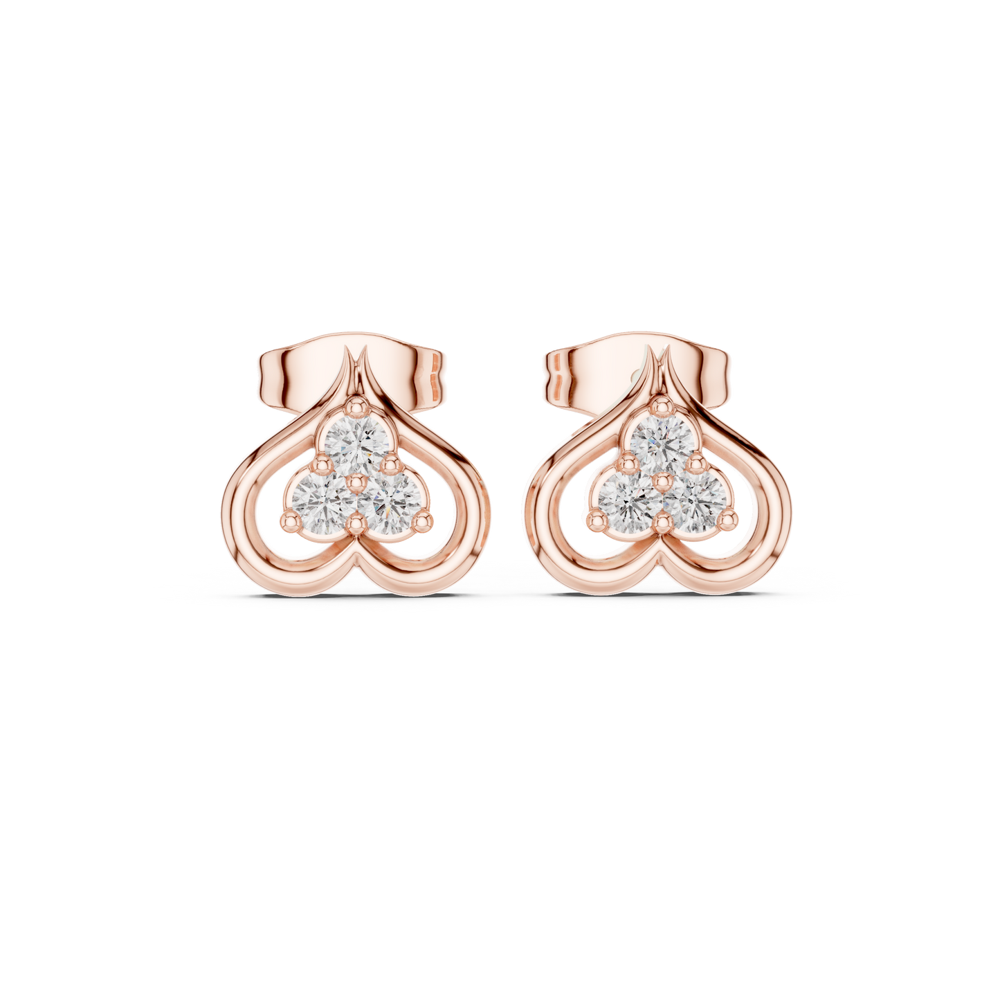 Lab Diamond Heart Shape Earrings | 0.24 CT | 18KT, 14KT, 10KT Gold & 925 Silver | Rose, Yellow, White Gold | VVS-VS Clarity, Moissanite Option