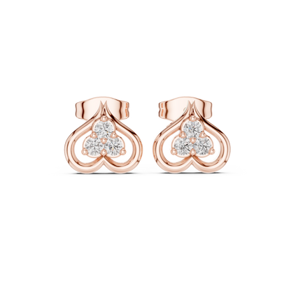 Lab Diamond Heart Shape Earrings | 0.24 CT | 18KT, 14KT, 10KT Gold & 925 Silver | Rose, Yellow, White Gold | VVS-VS Clarity, Moissanite Option