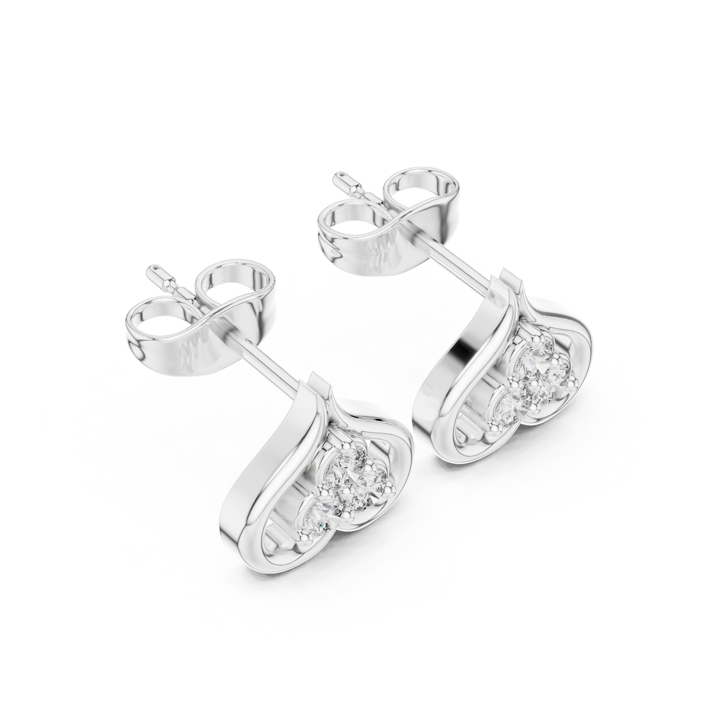 Lab Diamond Heart Shape Earrings | 0.24 CT | 18KT, 14KT, 10KT Gold & 925 Silver | Rose, Yellow, White Gold | VVS-VS Clarity, Moissanite Option