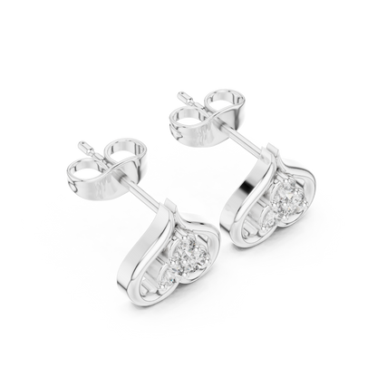 Lab Diamond Heart Shape Earrings | 0.24 CT | 18KT, 14KT, 10KT Gold & 925 Silver | Rose, Yellow, White Gold | VVS-VS Clarity, Moissanite Option