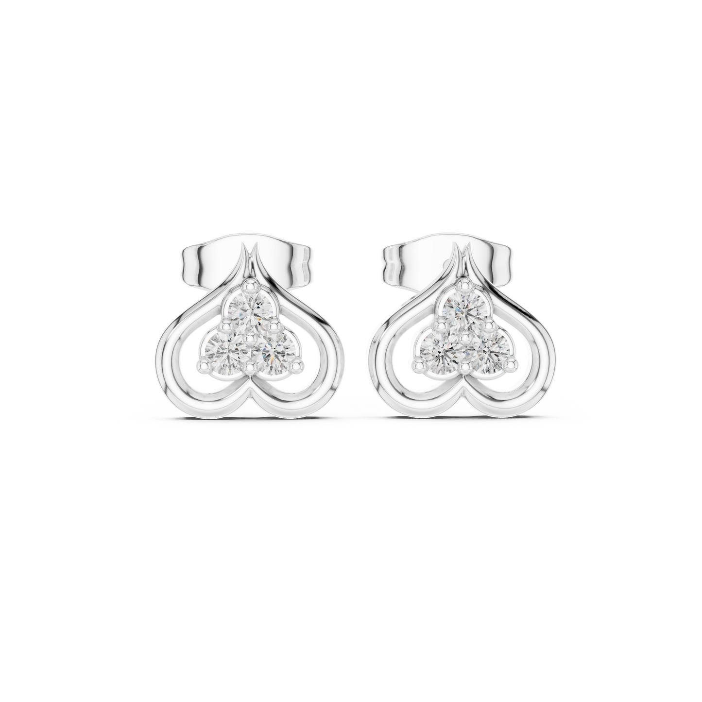 Lab Diamond Heart Shape Earrings | 0.24 CT | 18KT, 14KT, 10KT Gold & 925 Silver | Rose, Yellow, White Gold | VVS-VS Clarity, Moissanite Option