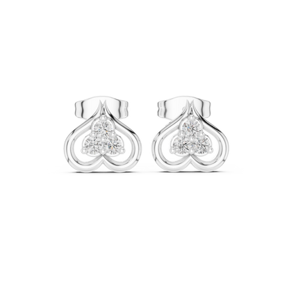 Lab Diamond Heart Shape Earrings | 0.24 CT | 18KT, 14KT, 10KT Gold & 925 Silver | Rose, Yellow, White Gold | VVS-VS Clarity, Moissanite Option