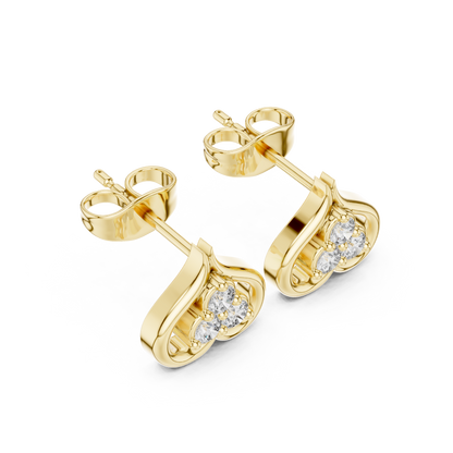 Lab Diamond Heart Shape Earrings | 0.24 CT | 18KT, 14KT, 10KT Gold & 925 Silver | Rose, Yellow, White Gold | VVS-VS Clarity, Moissanite Option