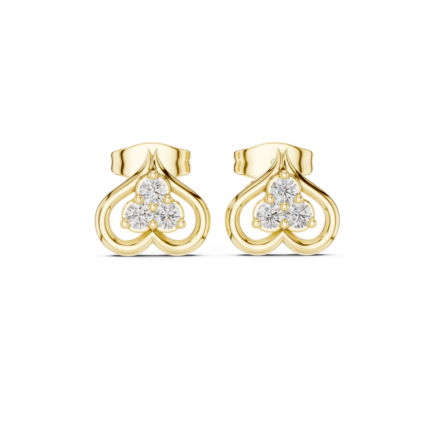 Lab Diamond Heart Shape Earrings | 0.24 CT | 18KT, 14KT, 10KT Gold & 925 Silver | Rose, Yellow, White Gold | VVS-VS Clarity, Moissanite Option