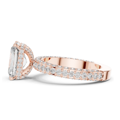 5.454 CT Lab-Grown VVS-VS EF CVD Diamond Ring for Women | Available in 18KT, 14KT, 10KT Gold & 925 Silver | Rose, Yellow, White Gold & Moissanite Options