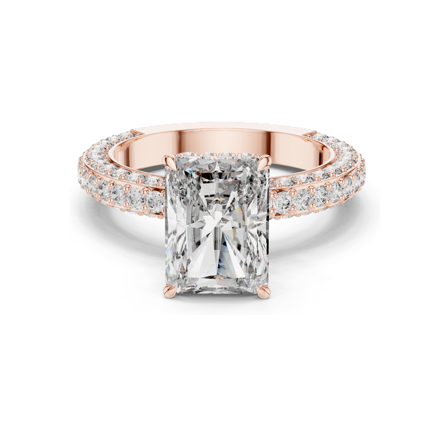 5.454 CT Lab-Grown VVS-VS EF CVD Diamond Ring for Women | Available in 18KT, 14KT, 10KT Gold & 925 Silver | Rose, Yellow, White Gold & Moissanite Options