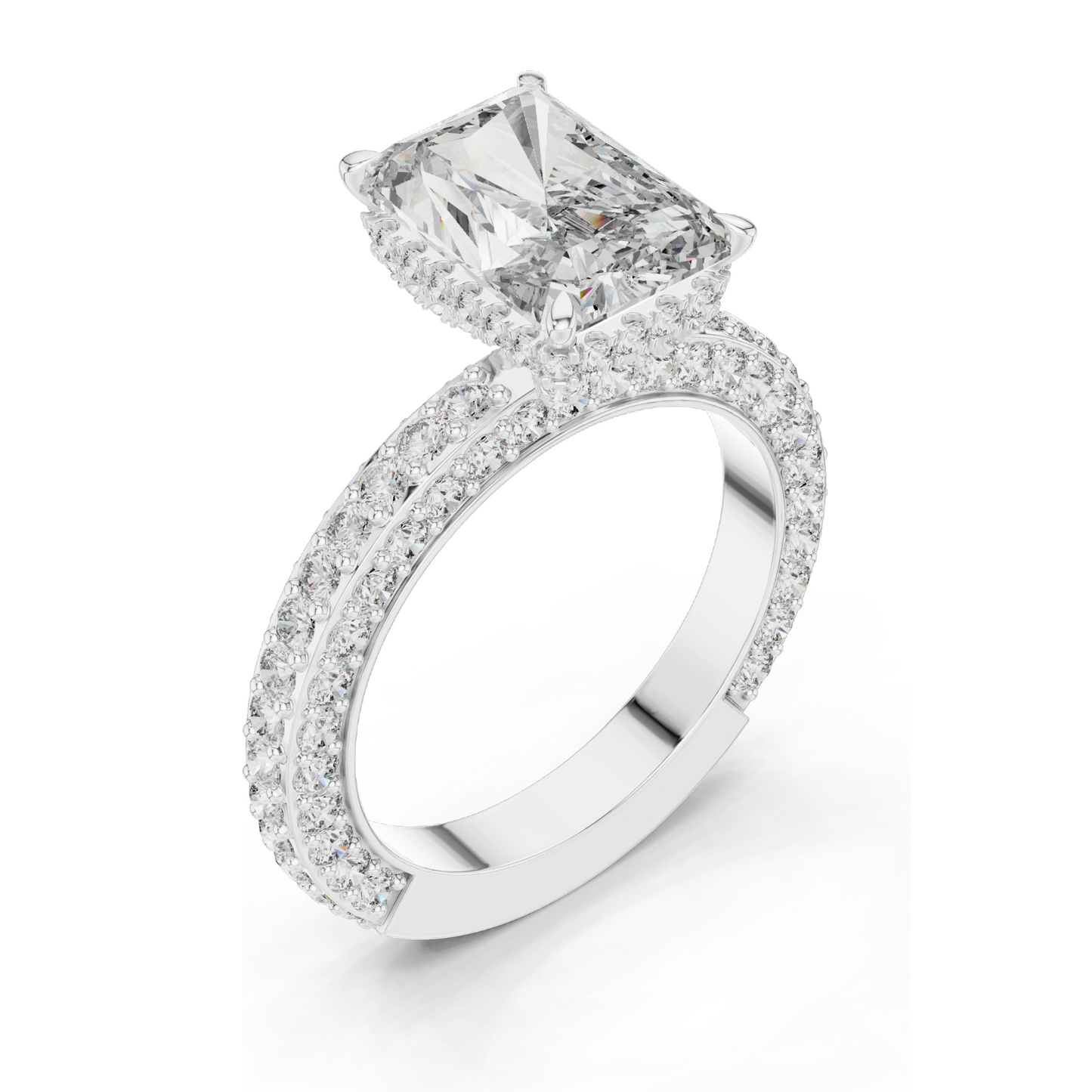 5.454 CT Lab-Grown VVS-VS EF CVD Diamond Ring for Women | Available in 18KT, 14KT, 10KT Gold & 925 Silver | Rose, Yellow, White Gold & Moissanite Options