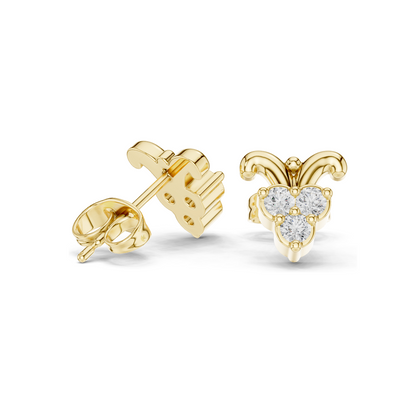 0.3 CT Lab Diamond Heart-Shaped Earrings for Women | VVS-VS EF Clarity | 18KT, 14KT, 10KT Gold & 925 Silver | Rose, Yellow, White Gold & Moissanite Options