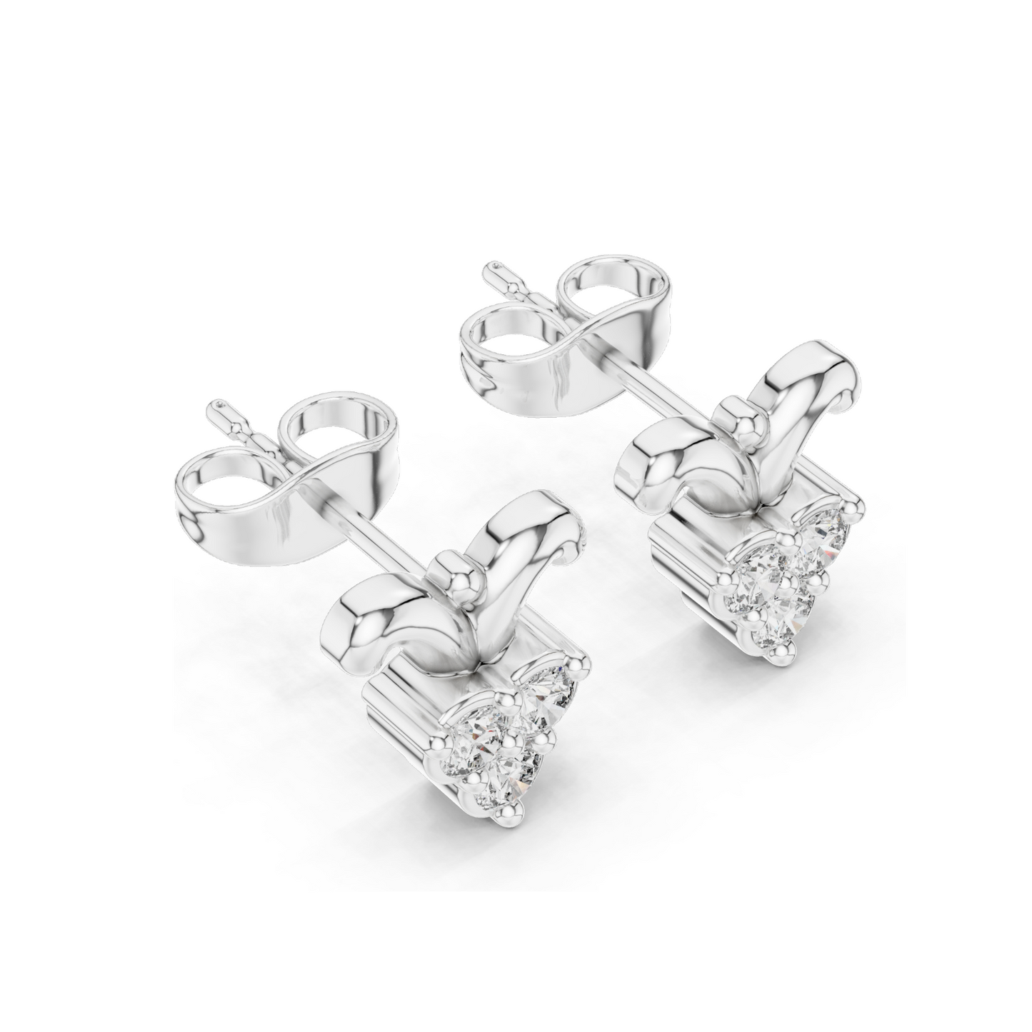 0.3 CT Lab Diamond Heart-Shaped Earrings for Women | VVS-VS EF Clarity | 18KT, 14KT, 10KT Gold & 925 Silver | Rose, Yellow, White Gold & Moissanite Options