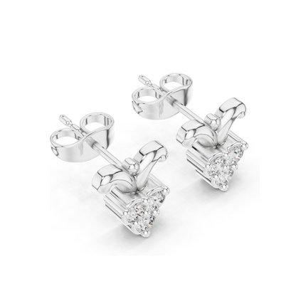 0.3 CT Lab Diamond Heart-Shaped Earrings for Women | VVS-VS EF Clarity | 18KT, 14KT, 10KT Gold & 925 Silver | Rose, Yellow, White Gold & Moissanite Options