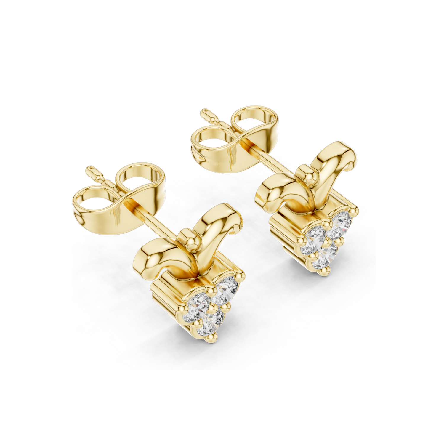 0.3 CT Lab Diamond Heart-Shaped Earrings for Women | VVS-VS EF Clarity | 18KT, 14KT, 10KT Gold & 925 Silver | Rose, Yellow, White Gold & Moissanite Options