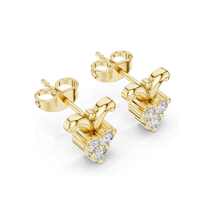 0.3 CT Lab Diamond Heart-Shaped Earrings for Women | VVS-VS EF Clarity | 18KT, 14KT, 10KT Gold & 925 Silver | Rose, Yellow, White Gold & Moissanite Options